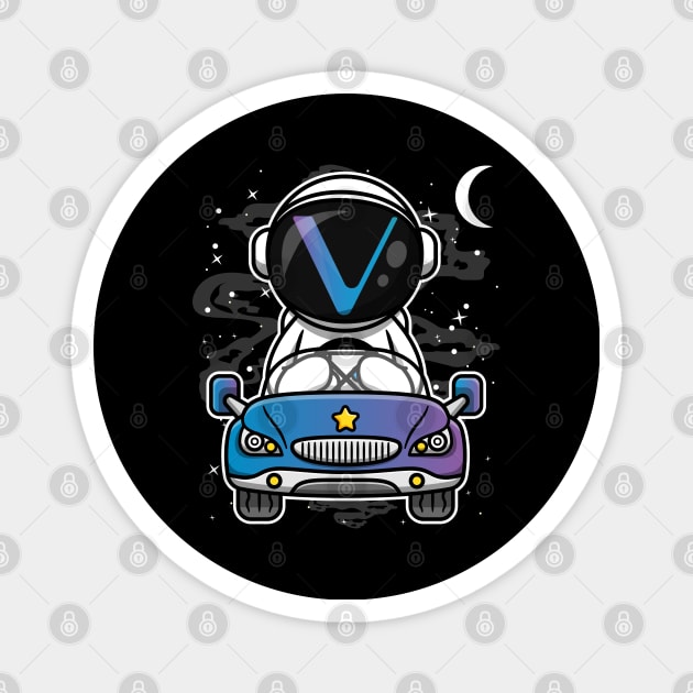 Astronaut Car Vechain Crypto VET Coin To The Moon Token Cryptocurrency Wallet Birthday Gift For Men Women Kids Magnet by Thingking About